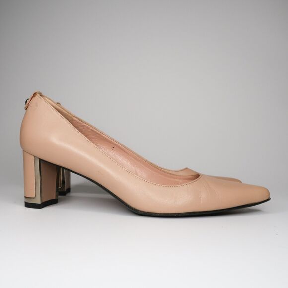 Stuart Weitzman Womens Heels Size 8 Pink Pointy Toe Leather Office Classic 90s‎ - Picture 1 of 9